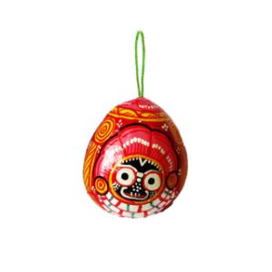 pattachitra art on coconut,lord jagannath balabhdar devi subhadra art on coconut,hanging decoration,car hanging decor,hand painted decor,religious decoration,coconut painting