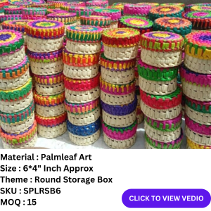 palmleaf storage box,palm leave round box,handweave box
