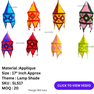 applique lamp shade,hanging lampshades,multicolor cotton lamp shade