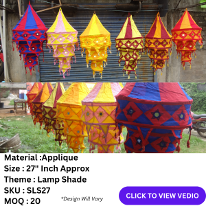 applique lamp shade,hanging lampshades,multicolor cotton lamp shade