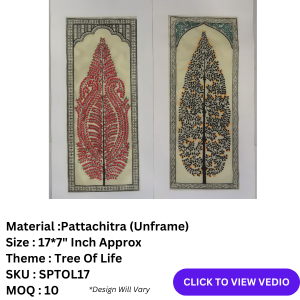 pattachitra painting,tree of life painting,tree painting,canvas painting,tussar silk art
