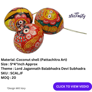 coconut painting pattachitra,lord jagannath balabhadra devi subhadra painting,hanging showpiece