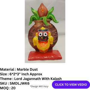marble dust lord jagannath with kalash,jagannath murti,prabhu jagannath statue