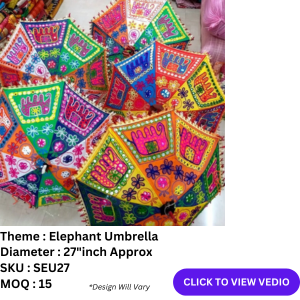 applique umbrella,patch work umbrella,rajasthani umbrella,elephant umbrella
