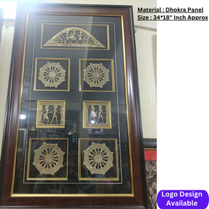 dhokra art frame,dokra craft tribal frame,tribal frame,brass metal tribal frame,konark chakra frame,konark wheel frame,metal wheel frame,Dhokra Konark wheel and tribal frame